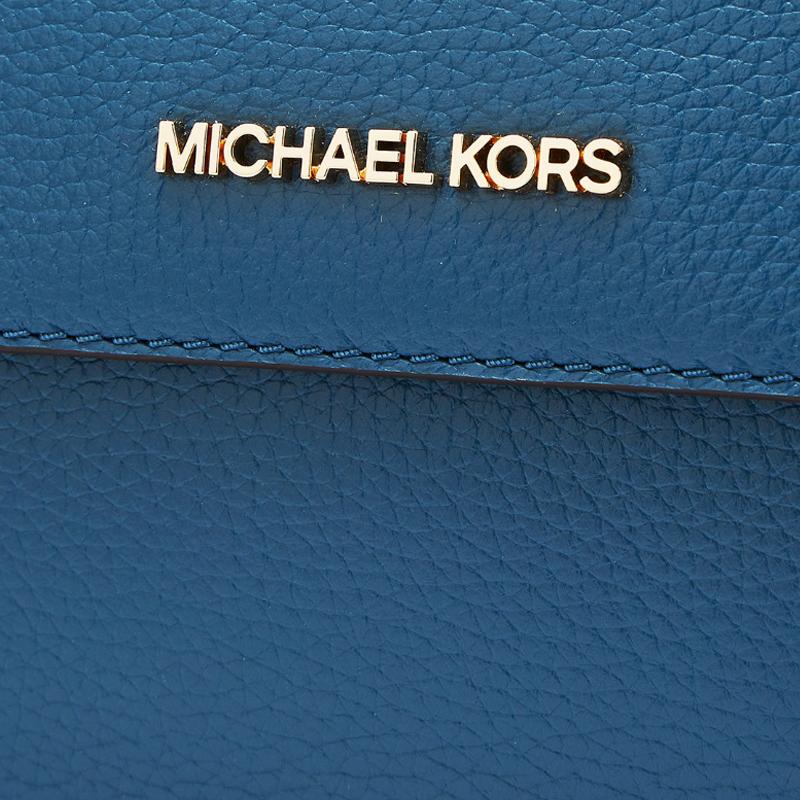 New MICHAEL KORS Kathy Cow Leather Small Square Bag Shoulder Bag, Crossbody Bag Medium Size Women's Dark Tweed Blue 35H8GY8F2L-538