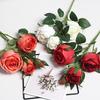 4 Head Simulated Roses Birthday Valentine's Day Wedding Home Fake Bouquet Silk Flower Decoration Floral Arrangement Flower Wall