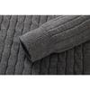 British Style Half Zip Stand Collar Mens Twisted Thick Knit Sweater