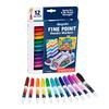Crayola Finepoint Doodle 12 Fine 588312 Markers, Colors, Tip, Oil-Based Pens, (Authentic Product)