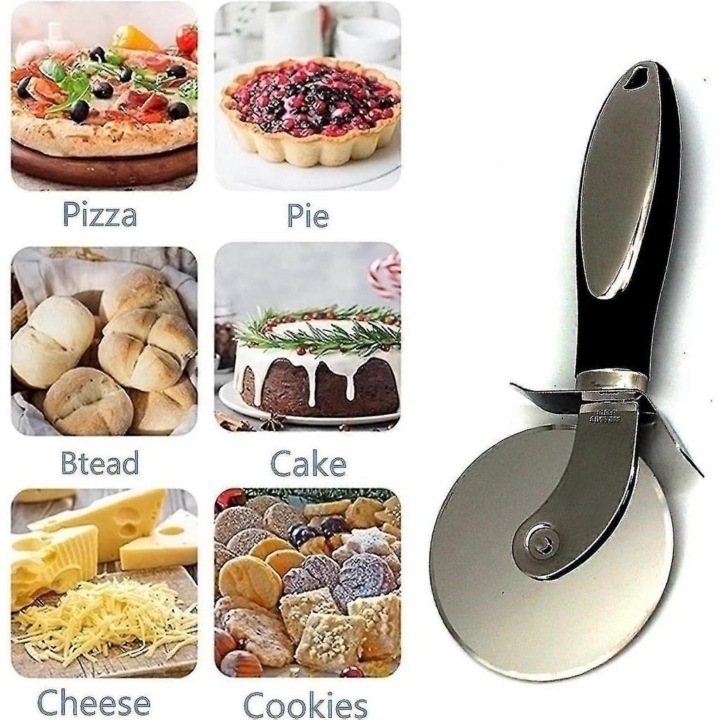 Stainless Steel Pizza Roller, Professional And Safe Pizza Wheel, Handy Pizza Cutter With Finger Protection, With Non-slip Ergonomic Handle - RIpj