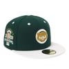 New Era 59FIFTY Cap MLB Chicago Cubs CHC Dark Green Side Patch Sneakers ONSPOTZ Exclusive and Gokyu Fifty 5950 Side Patch Straight Flat Visor Fashion