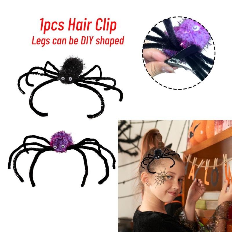 Halloween Spider Hair Clips Unique Diy Spider Leg Design Hair Accessories For Women And Girls