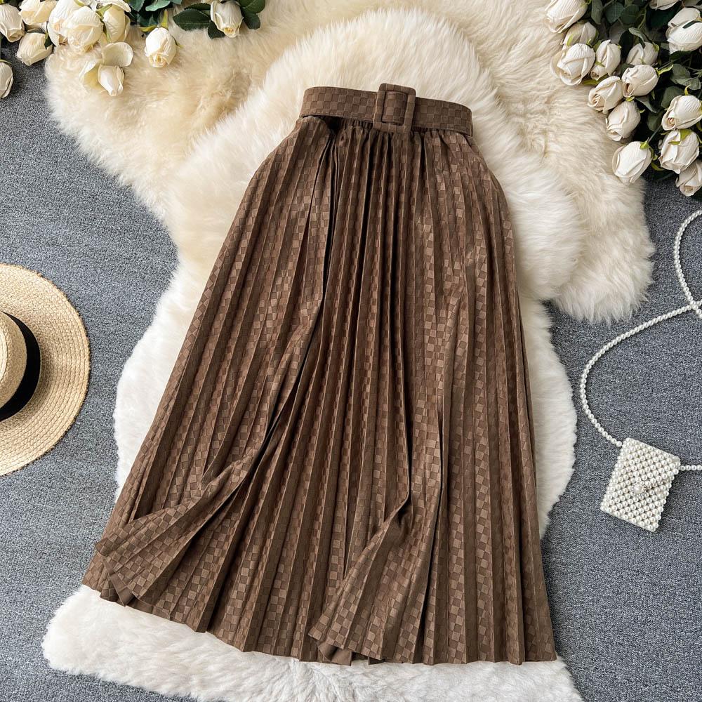Mid-Length Skirt Women's Autumn Popular Skirt Pleated Skirt