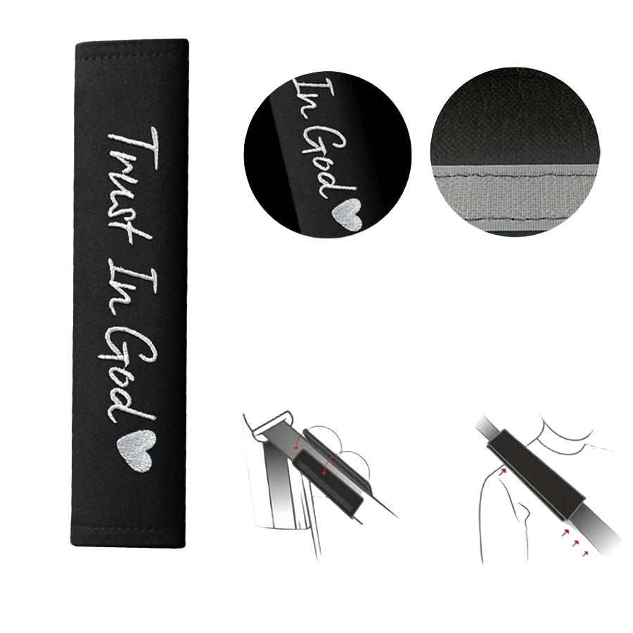 2PCS Car Letter Shoulder Protector Is Soft And Comfortable, Suitable For Seat Belts, Travel Bags, Backpacks, And Car Interiors