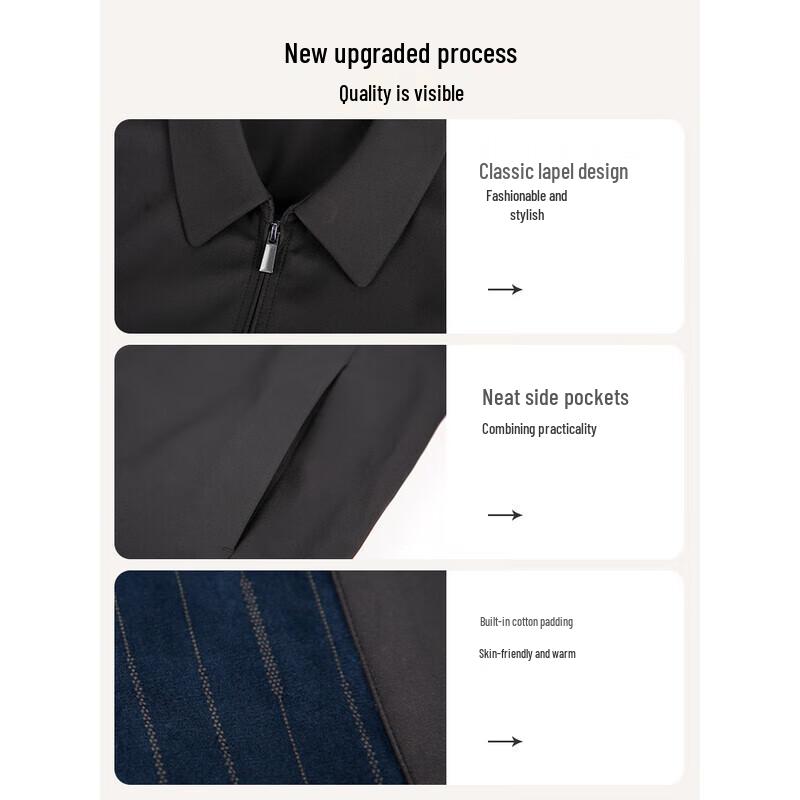 TRIES Men's Classic Padded Lapel Jacket