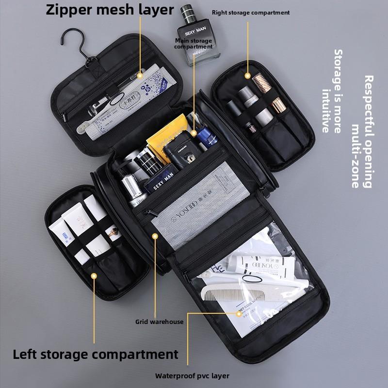 Mens Business Toiletry Bag With Waterproof Pu Material For Travel And Daily Use