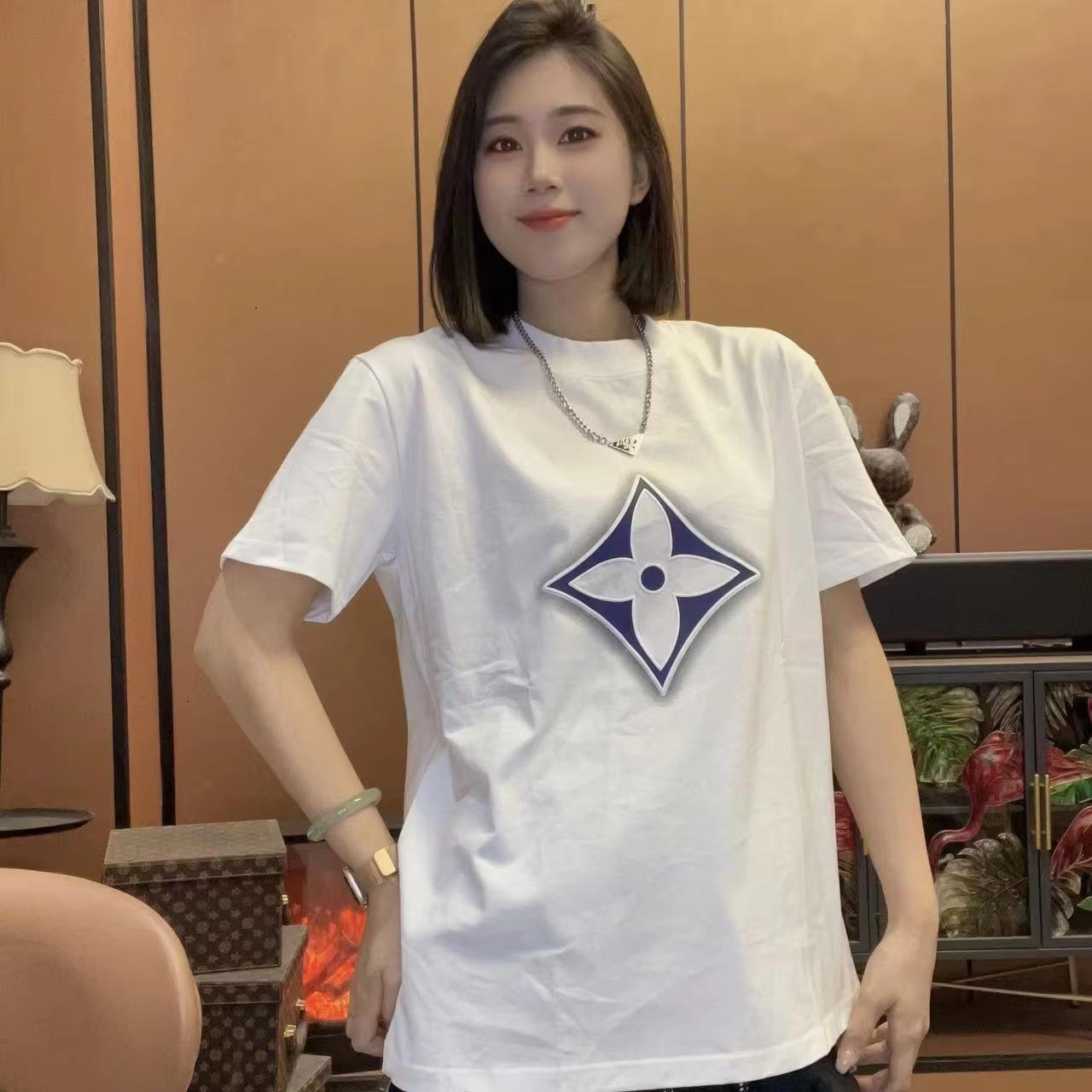 

2025 new brand T-shirt unisex pure cotton T-shirt with high-quality printed letters short sleeved luxury brand fashion outfit S