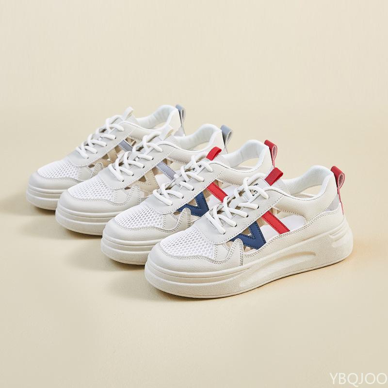 Summer Little White Shoes New Female Students Height Increasing Hollow Mesh Casual Simple Comfortable Women's Shoes