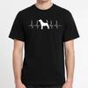 Cheap Tshirt Street Wear Women Oneck Tshirt Cotton Dog Silhouette Heartbeat Pattern Print Comfort Man Tee Shirt Mens Tshirt