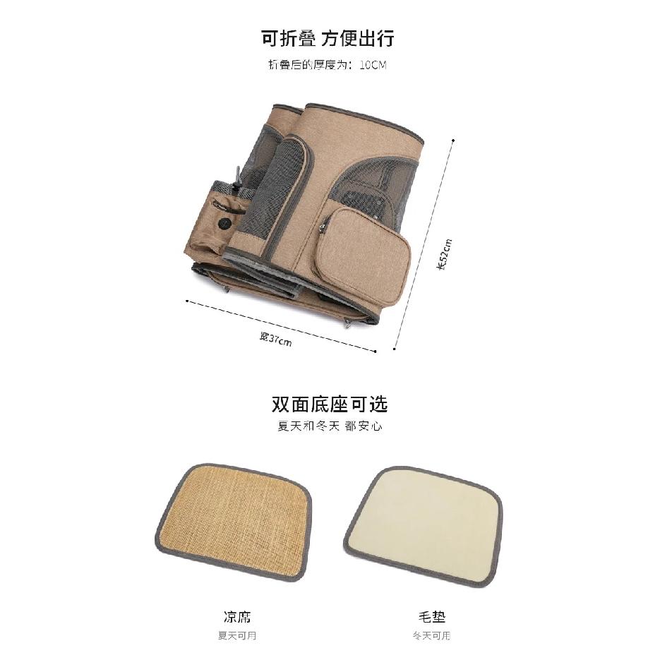 Portable Foldable Cat Backpack with Rolling Wheel Pet Travel Carrier Two Way Cat Rolling Luggage Backpack for Outdoor Travel