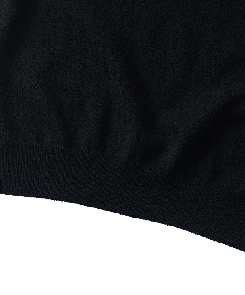 ANALOG MOOD Airy Cooling Round Short Sleeve Knit (Black)