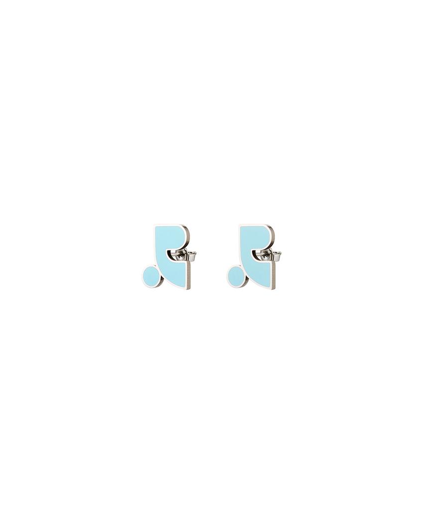 Rest&Recreation Logo Epoxy Earring - Sky Blue