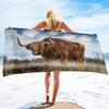 Handtücher Schottische Hochlandkuh Übergröße Sandfreies Strandtuch Schnelltrocknendes Strandtuch Herren Mikrofaser Leichtes Reise-Strandtuch