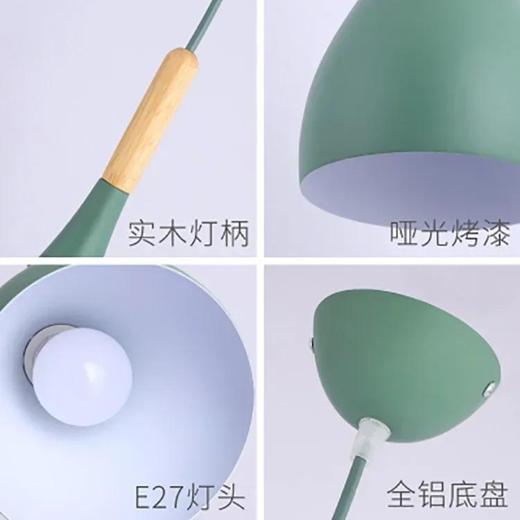 Newest Creative Bedside Small pendant lights Led Nordic Post-modern Personality Restaurant Bar Aluminum Macaron Color Chandelier