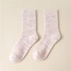 Women Casual Faux Wool Ribbed Knit Crew Socks Winter Thermal Warm Thickened Middle Tube Socks Home Slipper Socks Hosiery