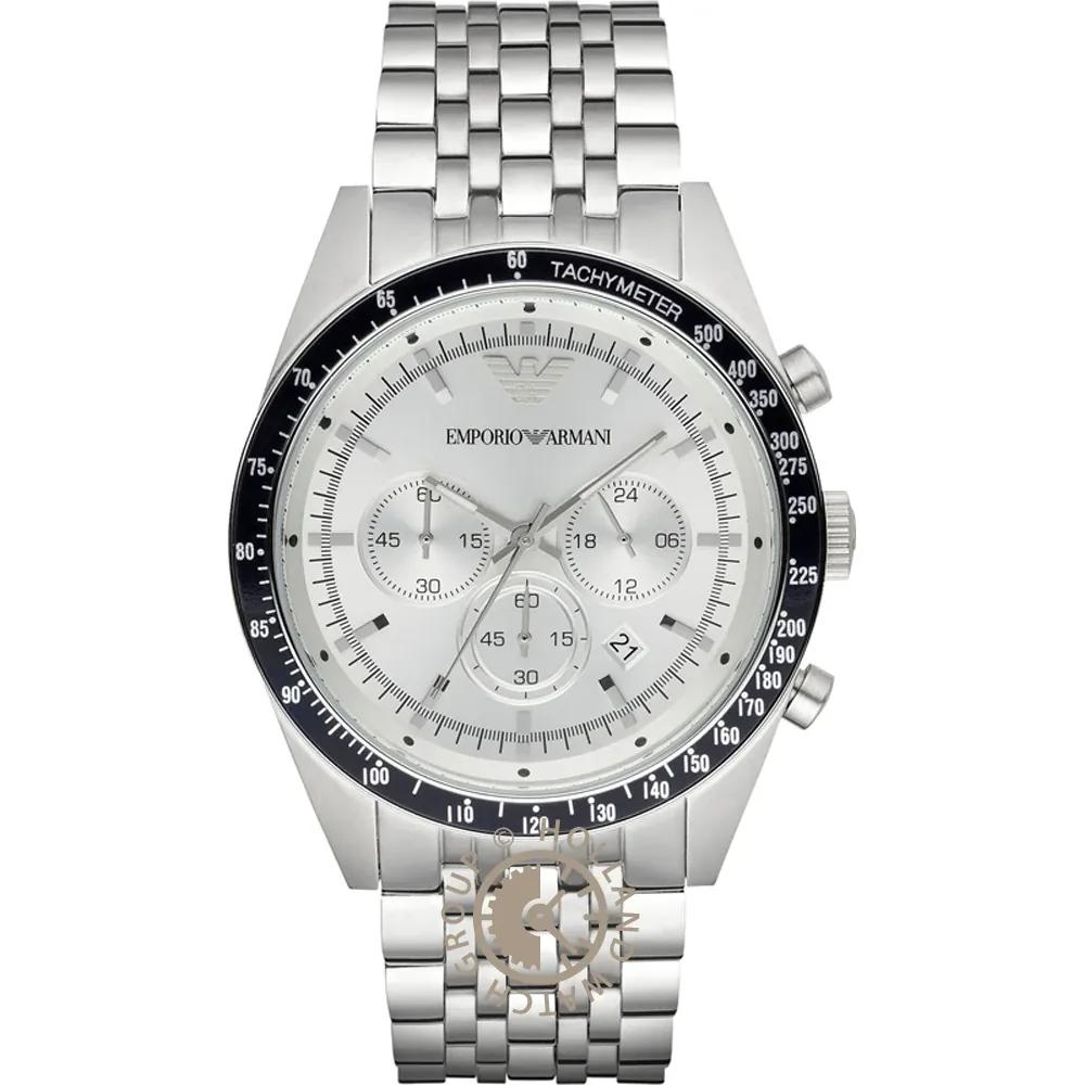 

Emporio Armani Tazio XLarge Silver Metal Men s Quartz Chronograph AR6073 серебряный