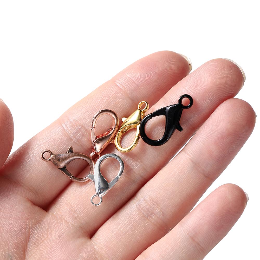 100pcs/lot Lobster Clasps For Bracelets Necklaces DIY Hooks Chain Closure Accessories For Jewelry Making Findings