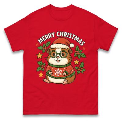 Guinea Pig Merry Christmas T Shirt Tshirt Mens Womens Unisex Tops Tees