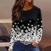 Women's T-shirt 3D Petals Falling Print Fashion Long Sleeve Round Neck Regular Top Holiday Weekend Spring and Autumn Clothing