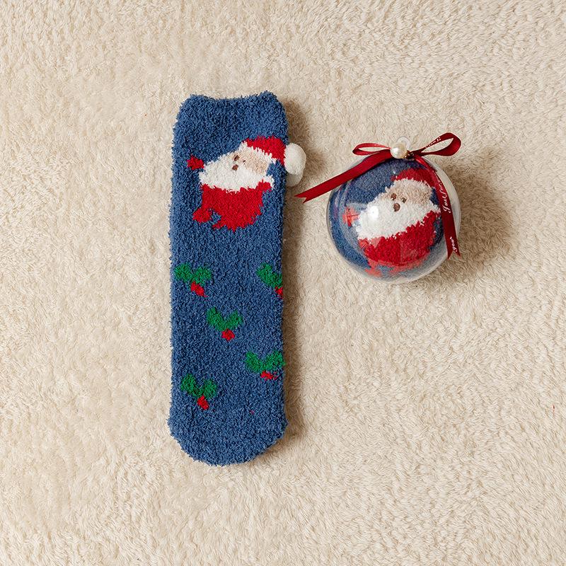 Thickened Velvet Christmas Sleep Socks: Cozy Coral Fleece Parent-Child Set - Perfect for Children's Holiday Gifts