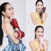 Women's Fashion Winter Warm Imitation Rabbit Hair Faux Leather Fingerless Gloves