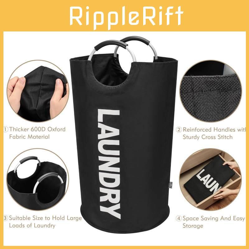 Chic Black Collapsible Laundry Hamper With Generous Size For Effective Clutter Control