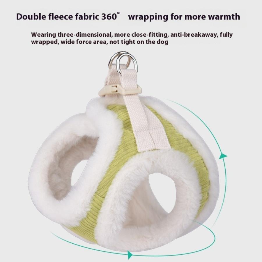 Autumn and Winter New Plush Dog Walking Leash Pet Chest Harness Vest Style Adjustable Small and Medium-sized Anti Slip Pet