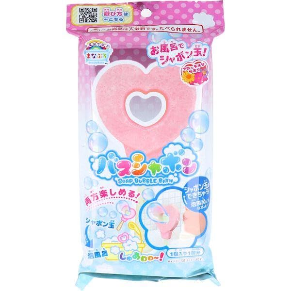 Set of 6 Bath Bombs (2 Types) - Star and Heart Designs for Manaburo Bathtime Bubbles. Includes a character toothbrush for kids and moms to enjoy.