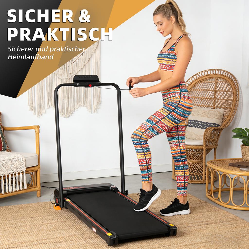 Electric Treadmill, Foldable for Home Up To 12 Km/h, with App, Remote Control and LED Display, Adjustable Incline, Up To 120kg, LED Display, 0.75 HP