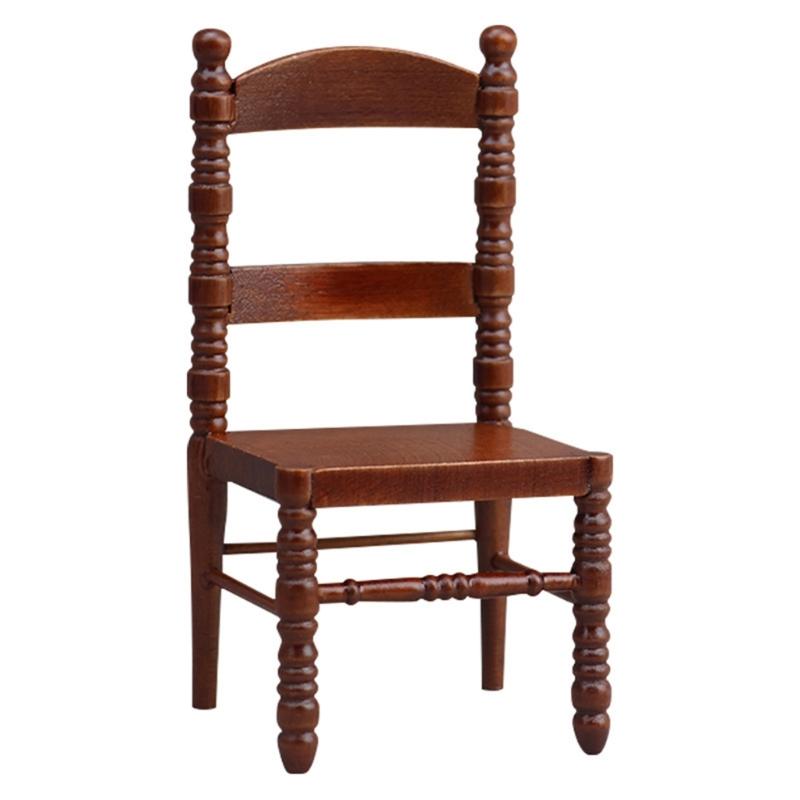 Elegant Dollhouses Figure Dining Seat With Detailed Carvings Flexible Plastic Small Furniture For Exhibits 1