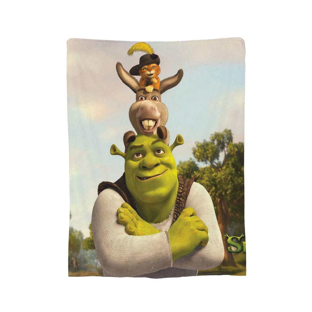 Funny  S-Shreks Pattern Blanket Cover  Plush Throw Blanket Summer Air Conditioning Decoration Ultra-Soft Warm Bedsprea,