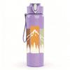 1PC Mountain Forest Minimal Landscape 750ml Color Plastic Sports Water Bottle Leakproof Flip Straw Lid Suitable for Sports Office Home Use