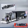 AAZF1 1:24 Amerikanische Schwerlastwagen-Anhänger Sound und Licht Pull-back Auto Kinderspielzeug Simulation Legierung Auto Modell Sammlung Ornament