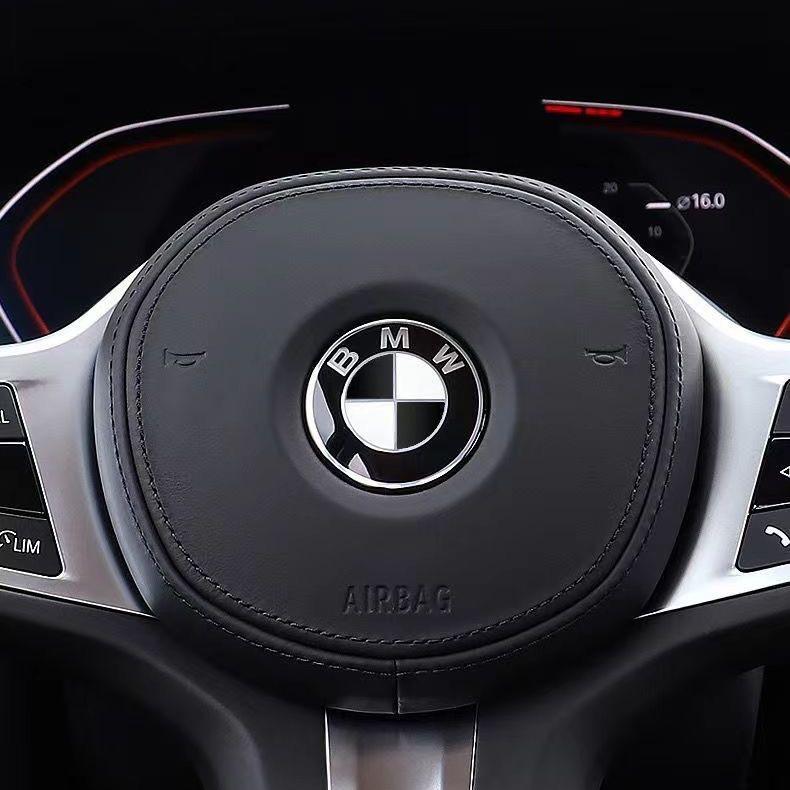 BBJX7 1Pcs 45mm 47mm Car Steering Wheel Decoration Badge Sticker Logo Accessories For BMW E46 E90 E60 F30 F10 E39 E36 E87 F20 E90 E70