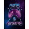Neon Canvas Prints Painting Eat Sleep Game Repeat Funny Gaming Quote Posters Mural Wall Art for Home Gamer Room Decor No Light