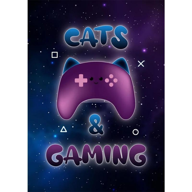 Neon Canvas Prints Painting Eat Sleep Game Repeat Funny Gaming Quote Posters Mural Wall Art for Home Gamer Room Decor No Light
