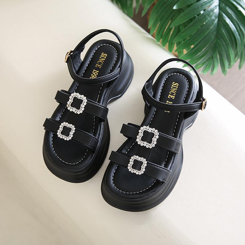 

Summer NEW Women Casual SANDALS Summer Shoes 2025 Fashion Dress Beach Rubber Sole Shoes Femme Rhinestone TACHE Shoes 37