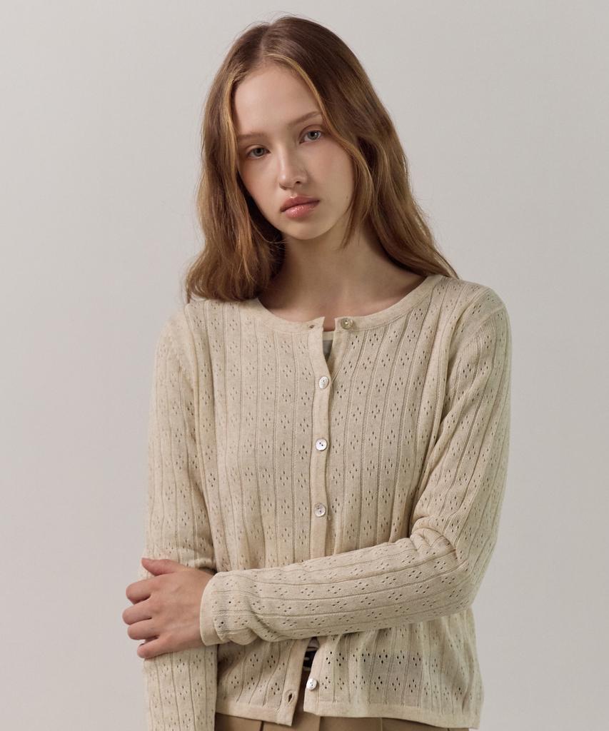 ELLIOTI Punching Knit Cardigan_3Color
