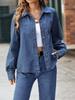 Women's Retro Raglan Sleeve Denim Shirt - Spring/Autumn Fashion Long Sleeve Cotton Top