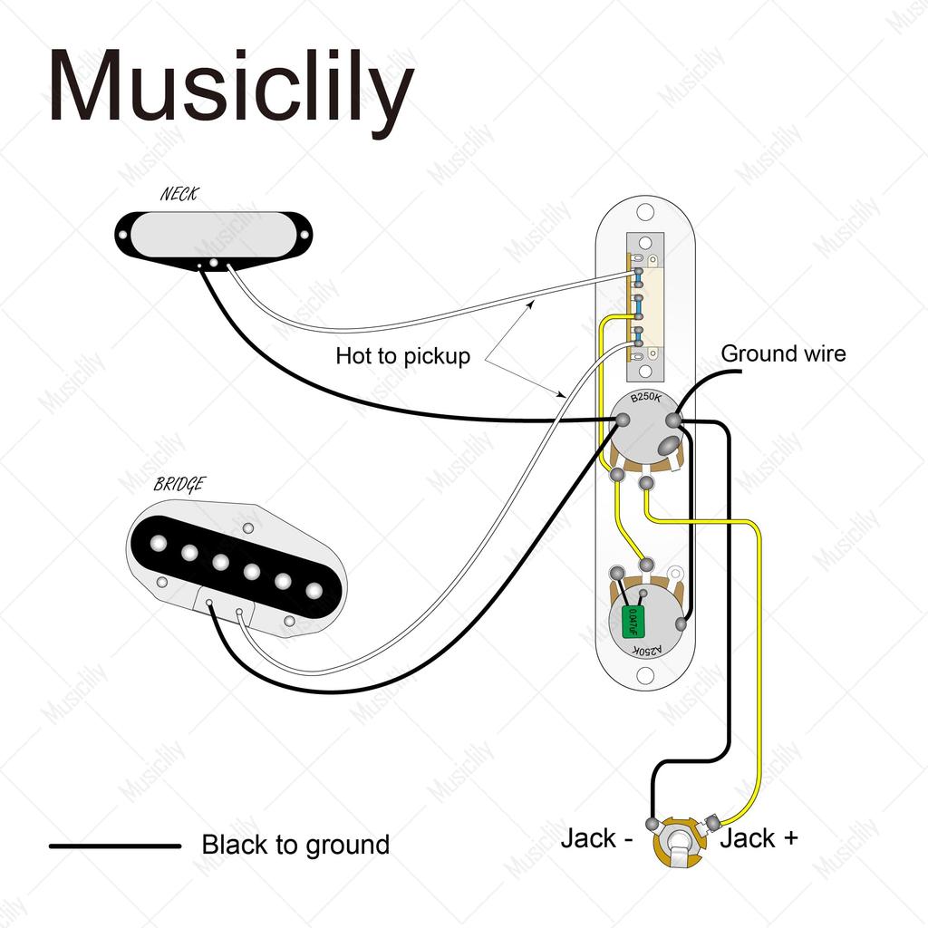 Musiclily Basic 32mm Telecaster Pre-Wired Control Plate with 3-Way Switch for Tele Electric Guitar, Chrome