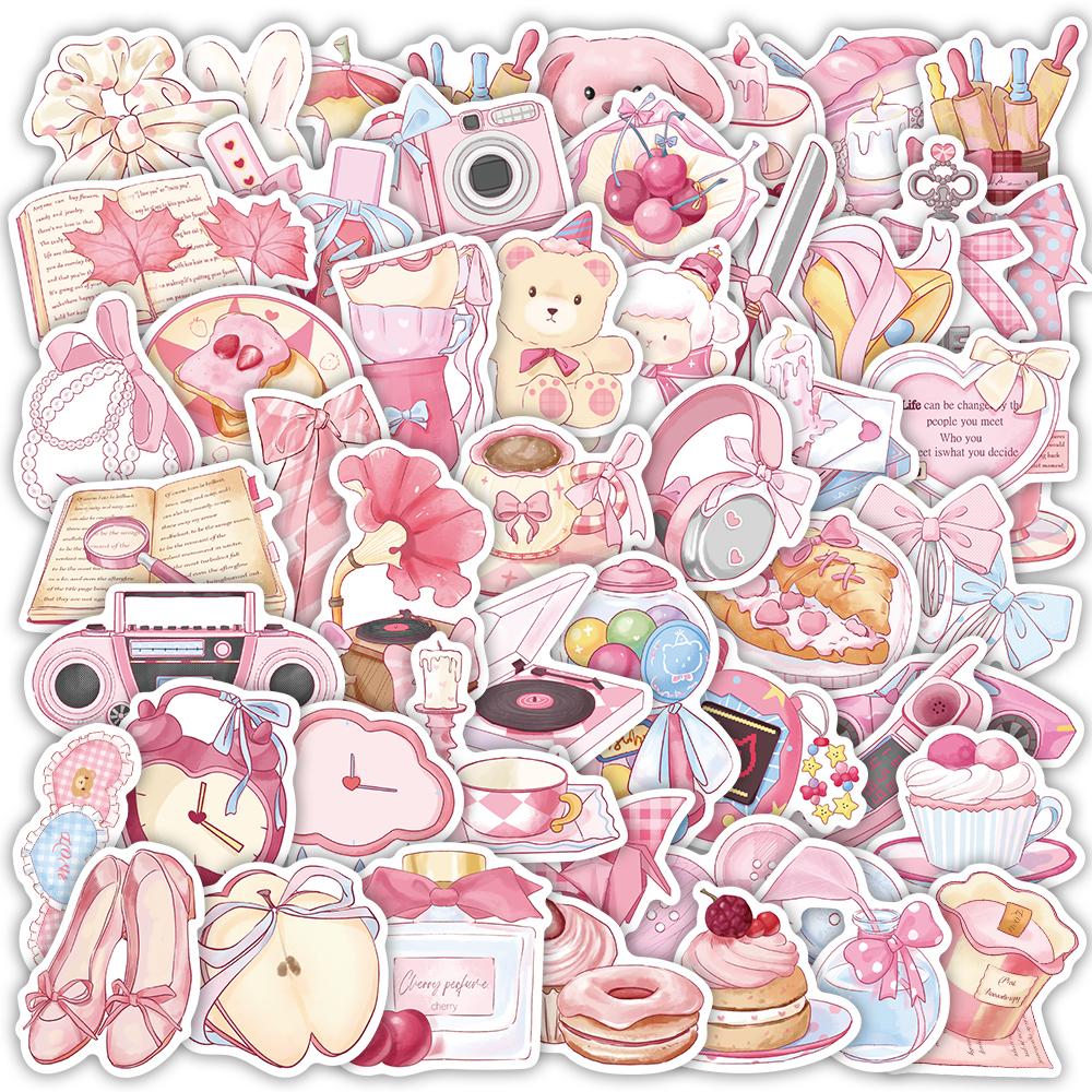 50PC Cartoon Pink Story Graffiti Stickers Dynamic Decoration Stickers Luggage Laptop DIY Skateboard Waterproof Stickers