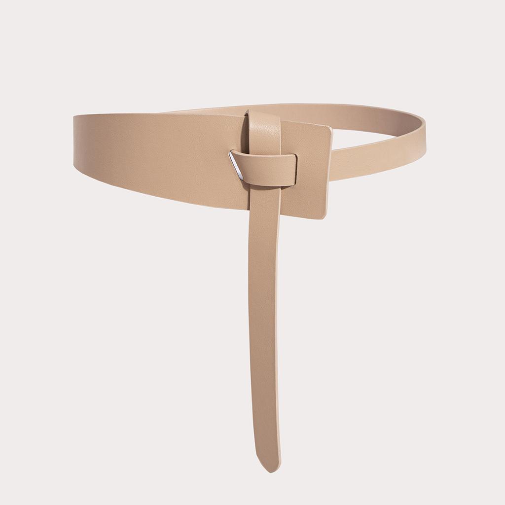 New Women's Soft Knotted PU Waist Cover Simple and Versatile Fashion Women's Waist Belt