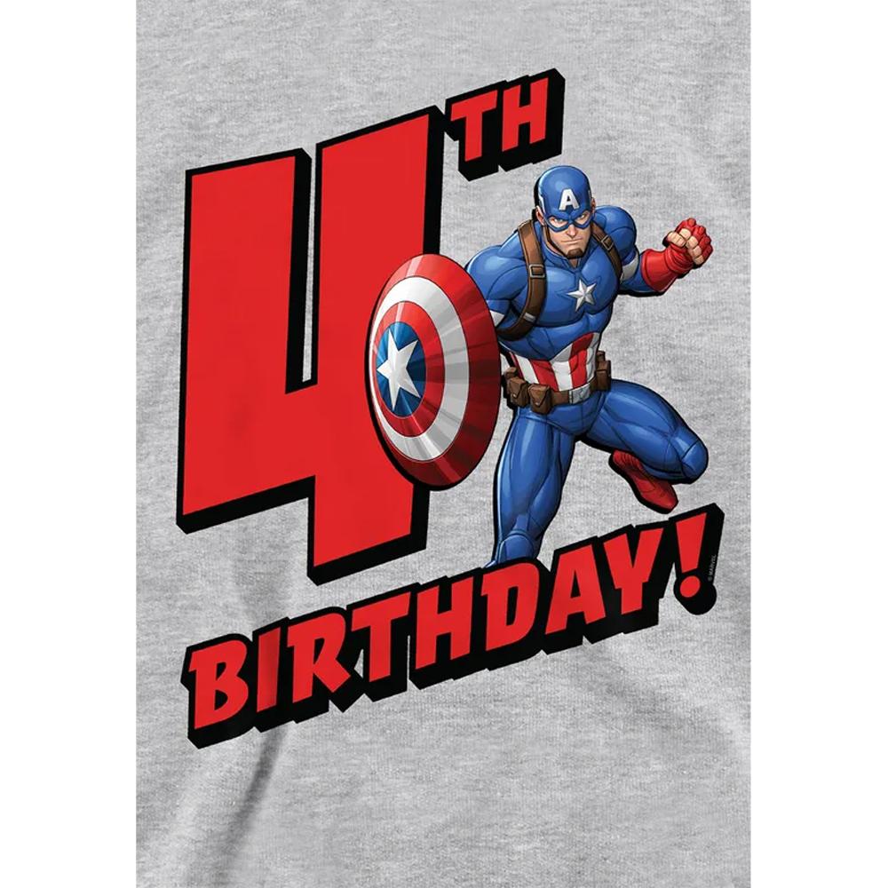 Captain America Childrens/Kids 4th Birthday Heather Pull Over Hoodie