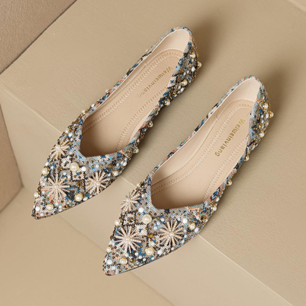 Fashion Flat Shoes for Women Retro Soft Sole Single Shoe Womens 2025 Summe New  Niche Shallow Mouth Bean Shoes Plus Size Women's Shoes