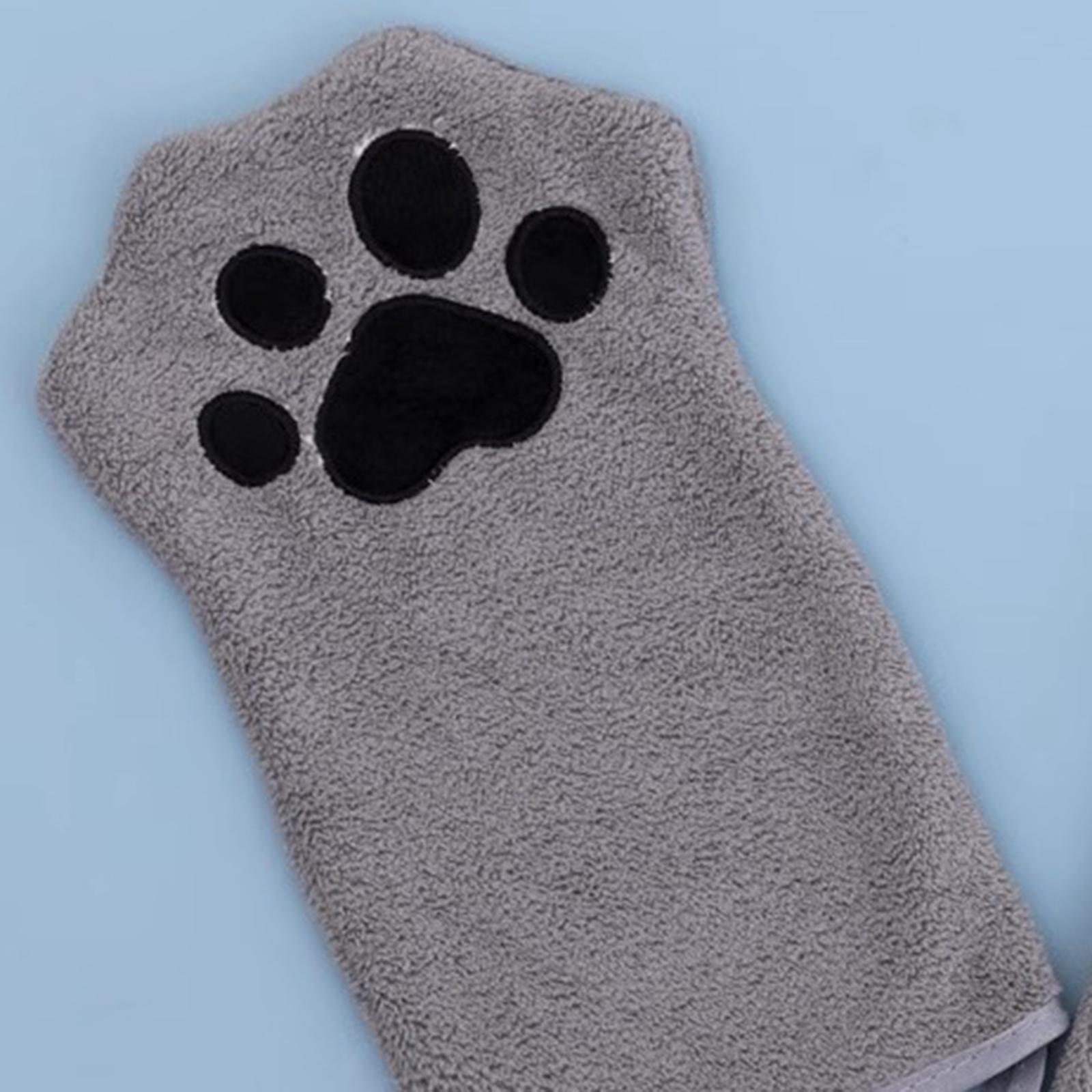 

Soft Absorbent Pet Glove Towel for Medium to Large Dogs Quick Drying Towel Thicken Fabric Hanging Grip 1 сірий