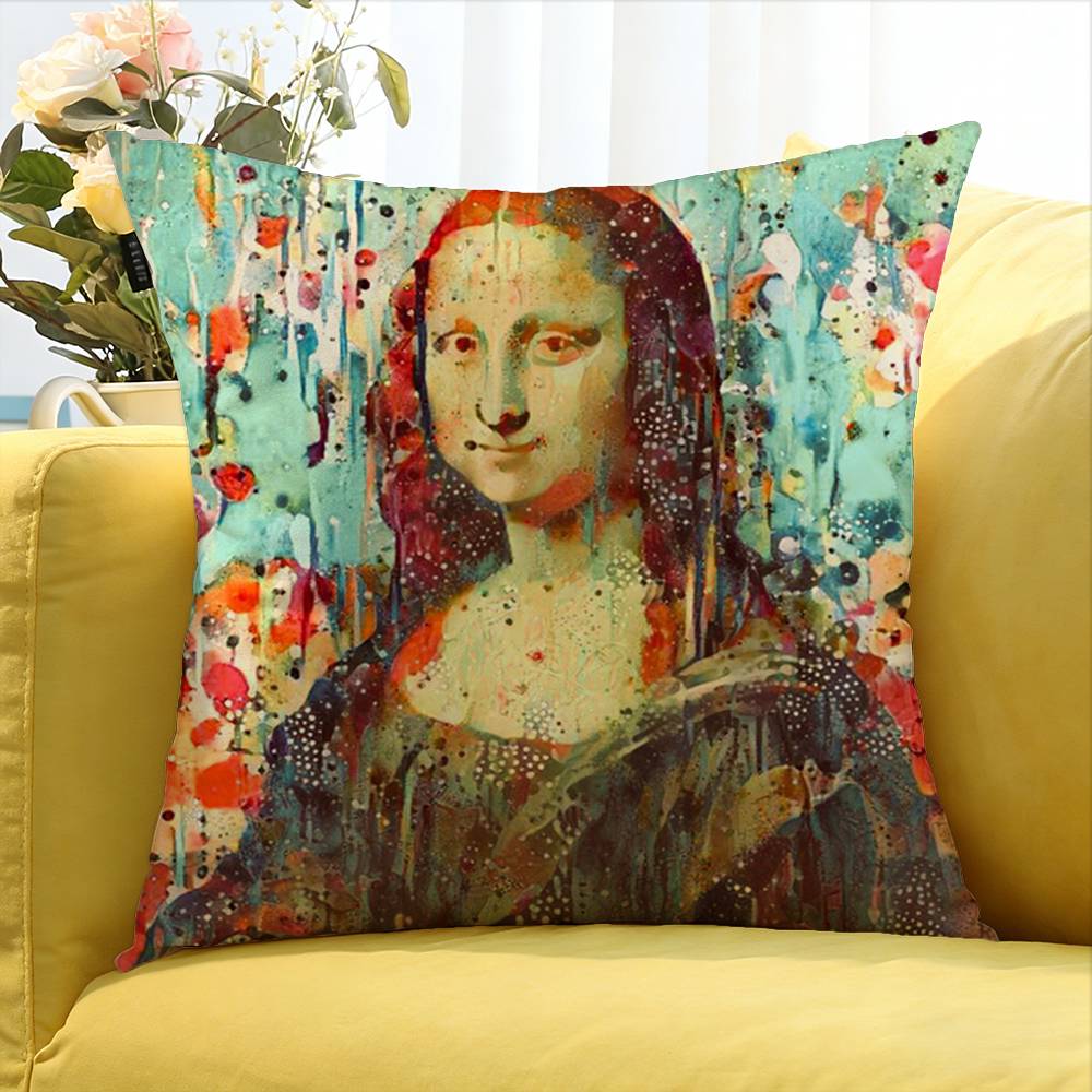 Mona Lisa Funny Meme World Various Sizes Square Pillow Case For Car Home Bedchamber Decor
