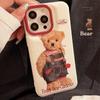 Niche Plush Denim Bear Apple 13 Mobile Phone Case Iphone15 Silicone 11 Suitable for 14promax Anti Fall 16