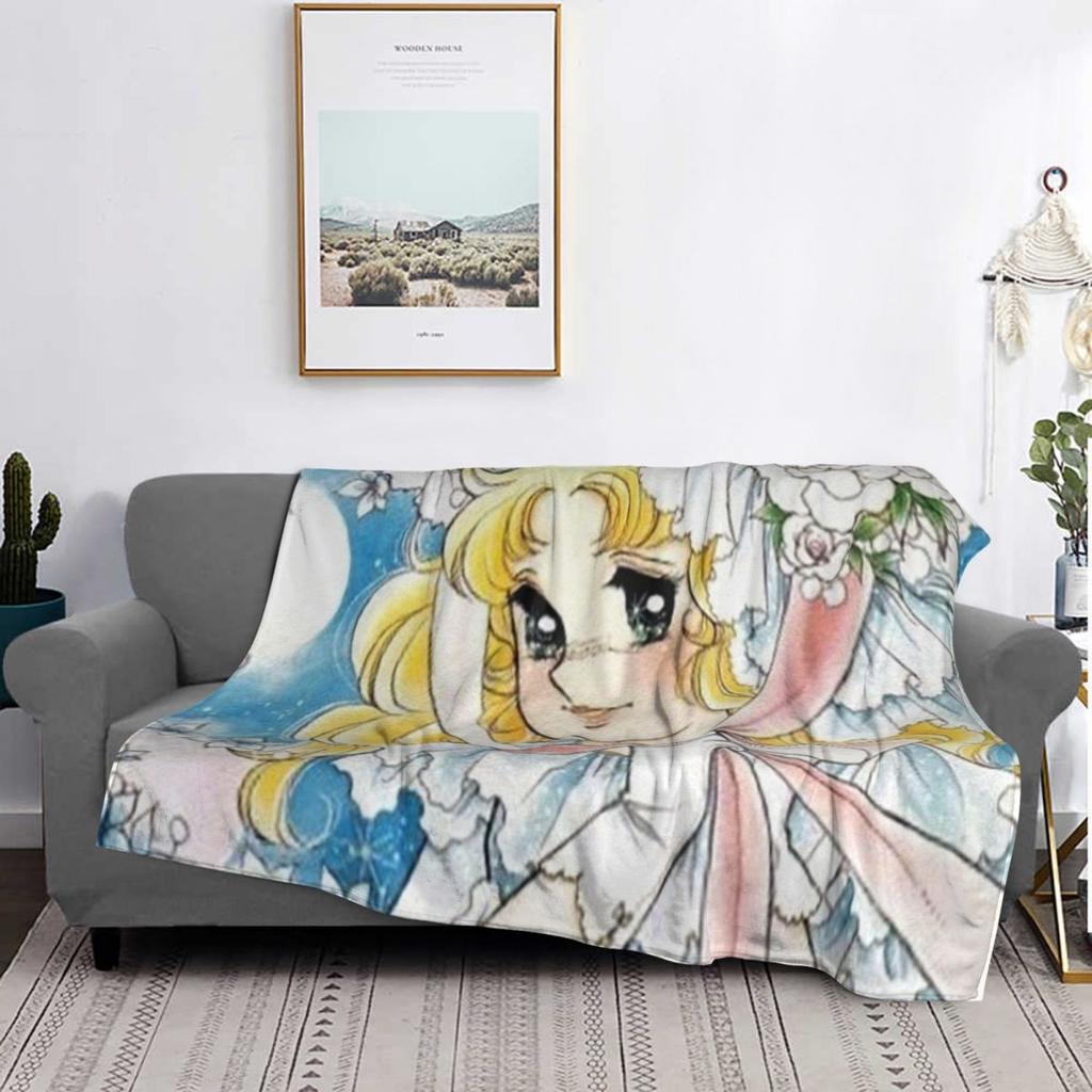 Coperta Anime Manga Candy Candy Morbida Calda Coperta Plaid in Flanella per Letto Soggiorno Picnic Viaggio Casa Divano