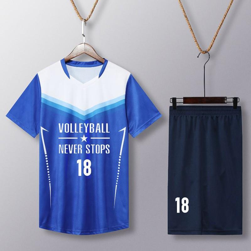 Men Women Volleyball Jersey Set Quick Dry Short Sleeve Training Uniform Match